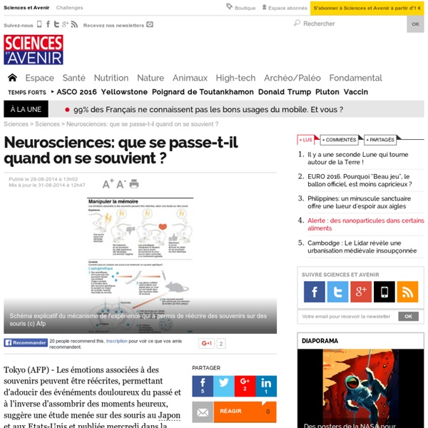 Neurosciences: que se passe-t-il quand on se souvient ? - 31 août 2014