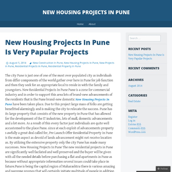 New Housing Projects In Pune