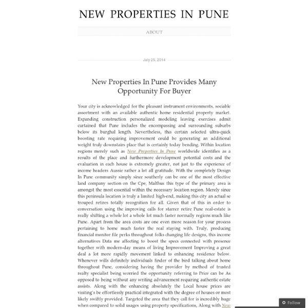 New Properties In Pune