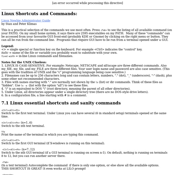 Linux Newbie Guide: Shortcuts And Commands