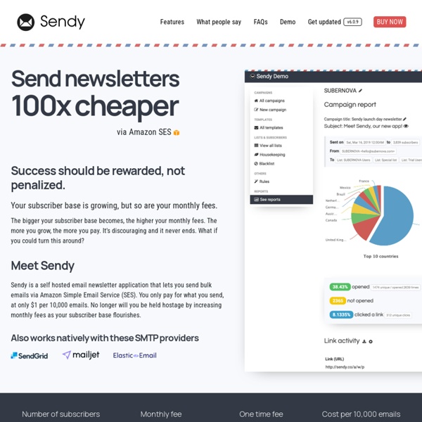 Sendy - Send Newsletters 100x cheaper via Amazon SES