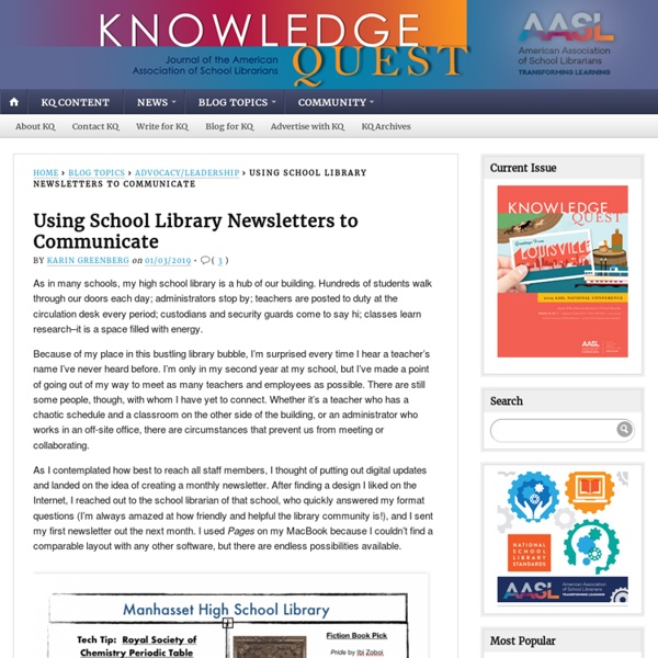 Using School Library Newsletters to Communicate