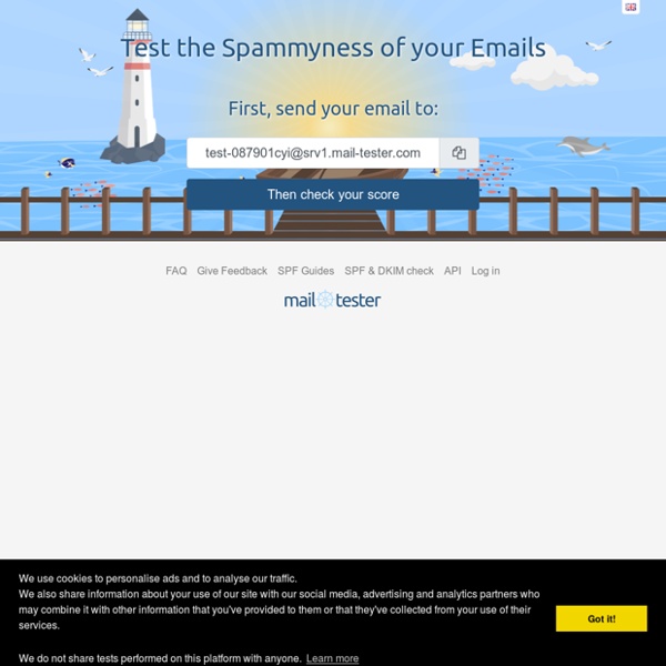 Newsletters spam test by mail-tester.com