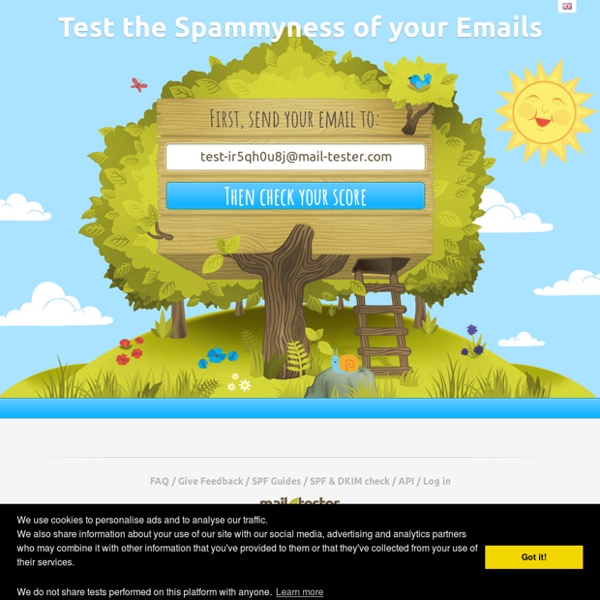 Newsletters spam test by mail-tester.com