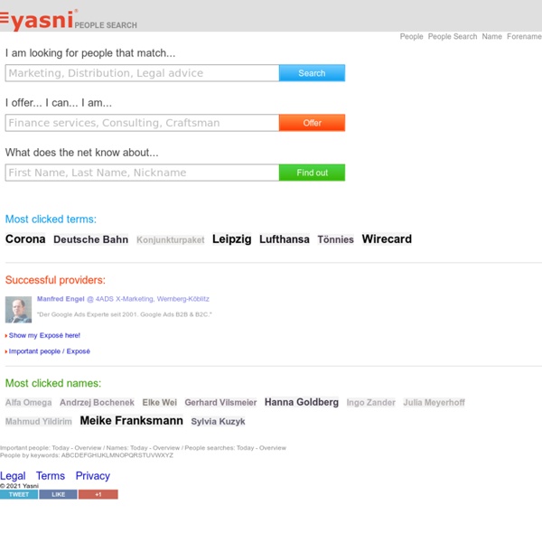 Personen / Info zu Name - Personen-Suchmaschine yasni
