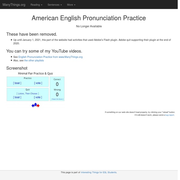 American English Pronunciation Practice (For ESL/EFL)