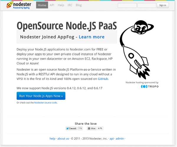 Nodester · Open Source Node.JS PaaS