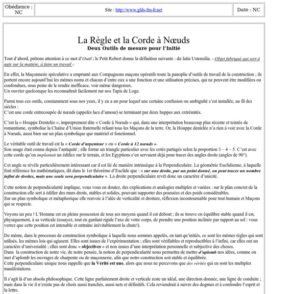 3132-1 : La Règle et la Corde à Nœuds - Deux Outils de mesure pour l’Initié