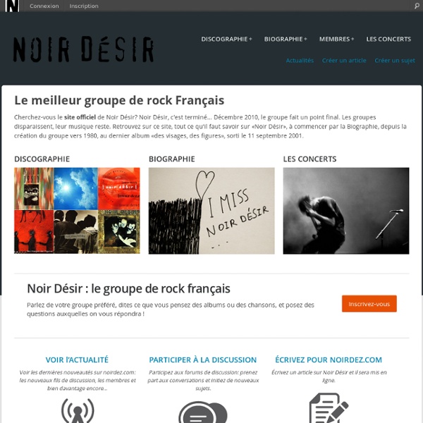 Site officiel de Noir Désir