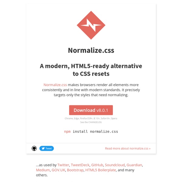 Normalize.css: Make browsers render all elements more consistently.