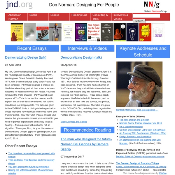 Don Norman's jnd.org website / human-centered design