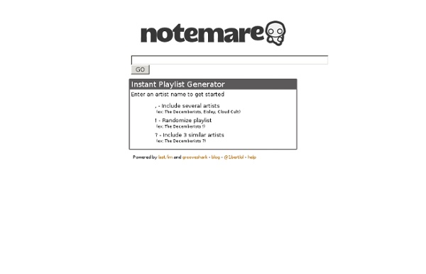 Notemare - Instant Playlist Generator