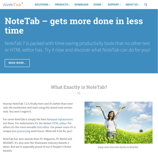 Award-Winning NoteTab Text Editors and HTML Editors