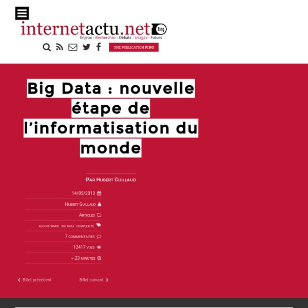 Big Data : nouvelle étape de l’informatisation du monde
