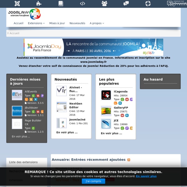 Extensions.joomla.fr - Les dernières extensions en français pour Joomla!® - Extensions.joomla.fr