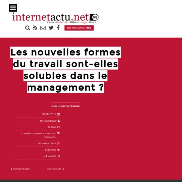 Les nouvelles formes du travail sont-elles solubles dans le management