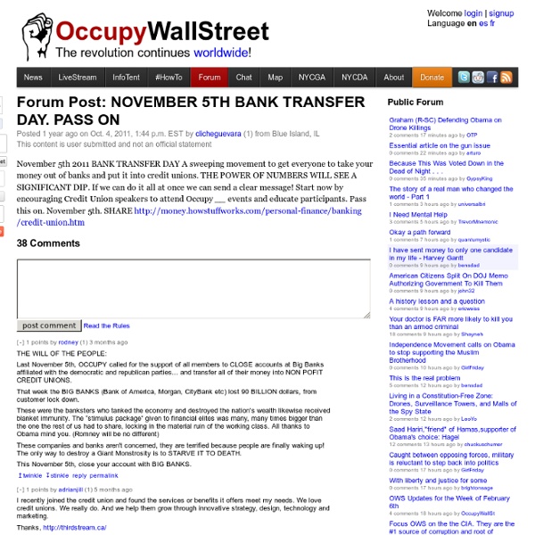 NOVEMBER 5TH BANK TRANSFER DAY. PASS ON