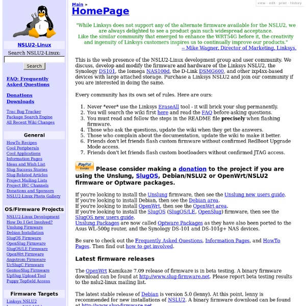 NSLU2-Linux - Main / HomePage browse
