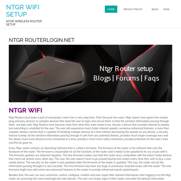 Ntgr wireless router setup