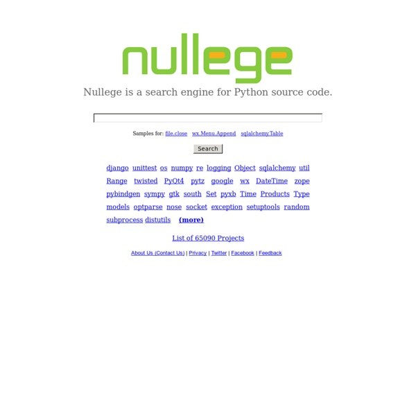 Nullege: A Search Engine for Python source code