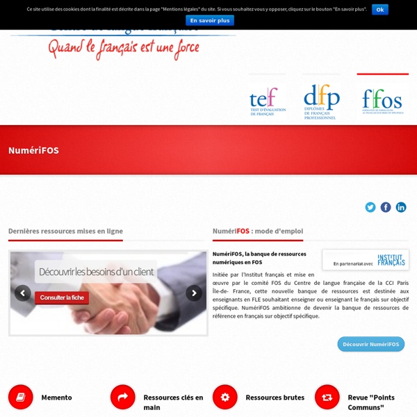 NumériFOS, la banque de ressources numériques en FOS