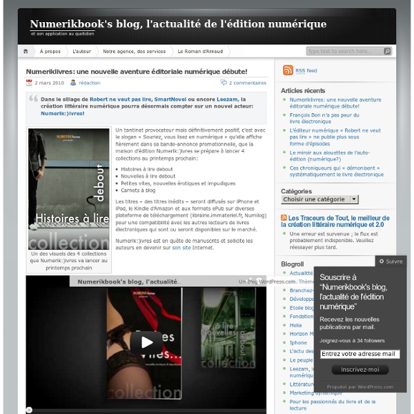 Numerikbook's blog, l'actualité de l'édition numérique