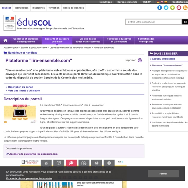 Numérique et handicap - Plateforme "lire-ensemble.com"