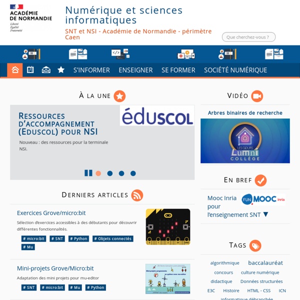 Numérique et sciences informatiques - SNT et NSI - Académie de Caen