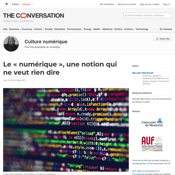 Le « numérique », une notion qui ne veut rien dire