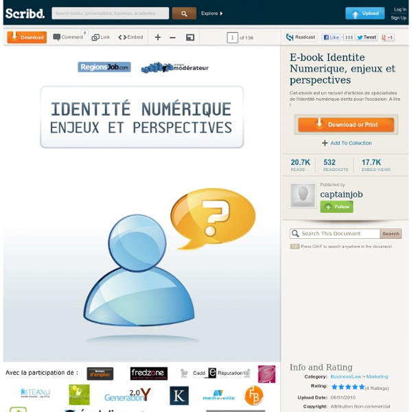 E-book Identite Numerique, enjeux et perspectives