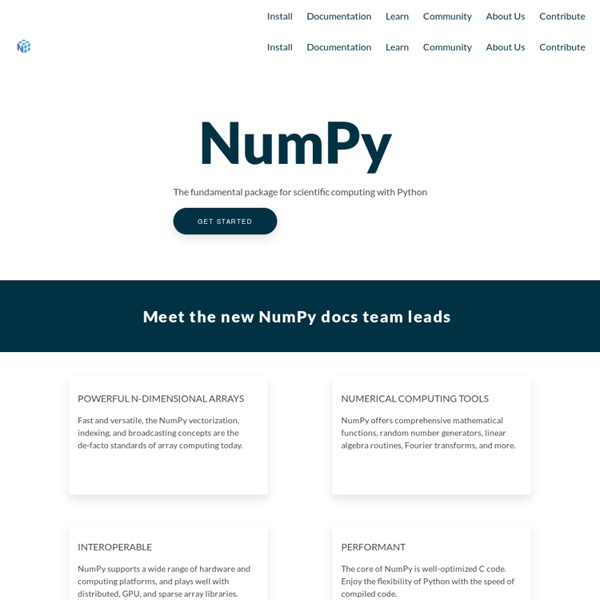 Scientific Computing Tools For Python — Numpy