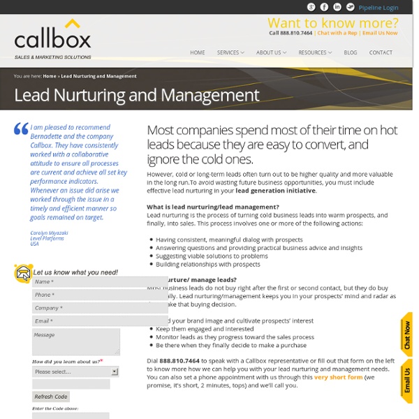 Lead Nurturing and Management