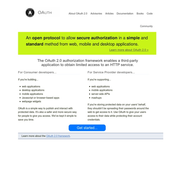 OAuth — An open protocol to allow secure API authorization in a
