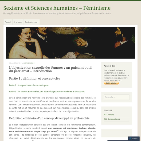 L’objectivation sexuelle des femmes : un puissant outil du patriarcat