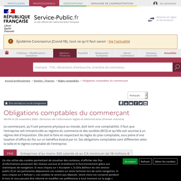 Obligations comptables du commerçant - professionnels