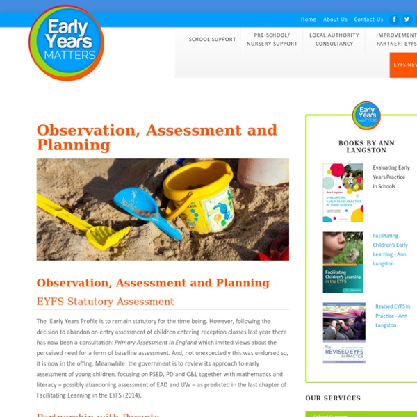 Observation, Assessment and Planning - Early Years Matters
