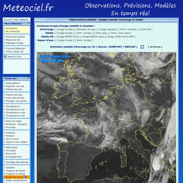 Observations satellite - images satellite infrarouge et visible
