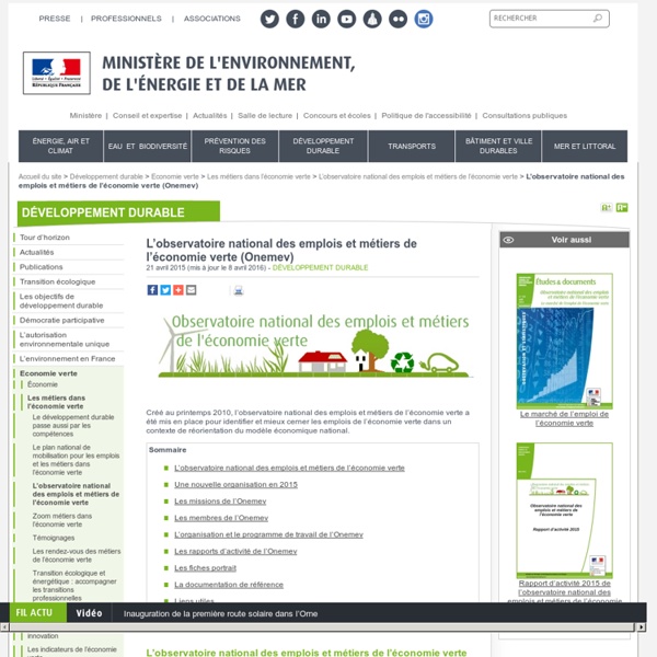 Les métiers de l'économie verte
