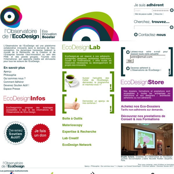 L'Observatoire de l'EcoDesign » Eco Innovation Booster