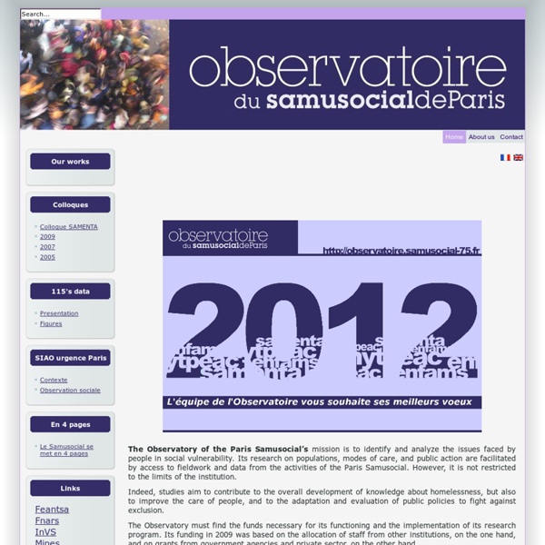Le site de l'Observatoire du Samusocial de Paris