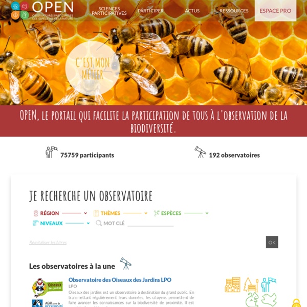 OPEN : les observatoires participatifs des espèces et de la nature
