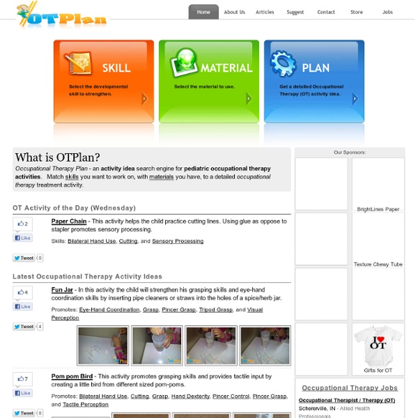 Occupational Therapy activities - OT Activity Ideas by OTPlan