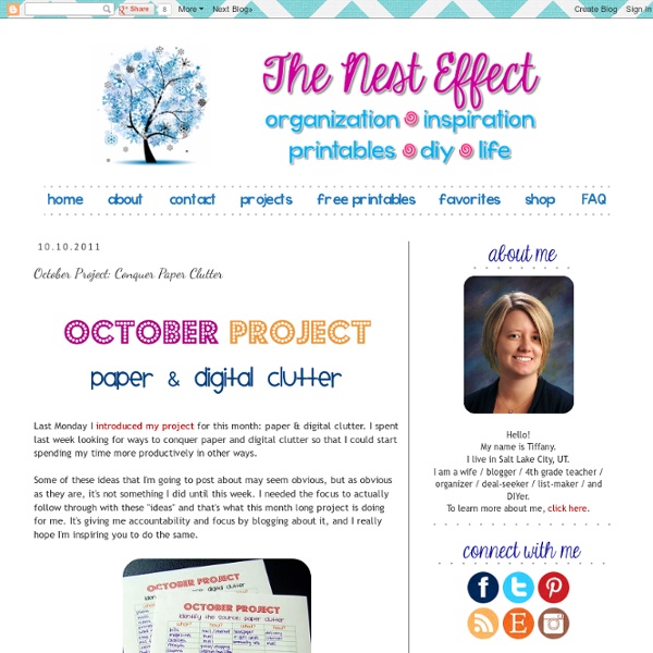 The nest effect: October Project: Conquer Paper Clutter