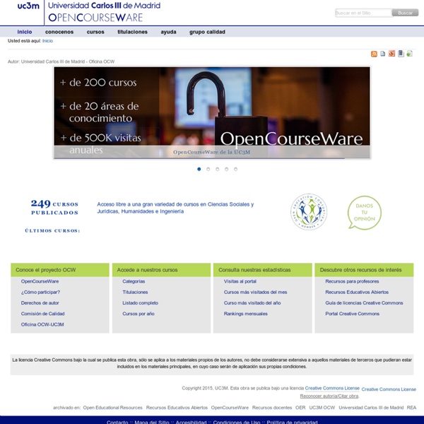Bienvenido al OpenCourseWare de la Universidad Carlos III de Madrid — OCW - UC3M