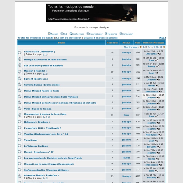 Oeuvres & analyses musicales