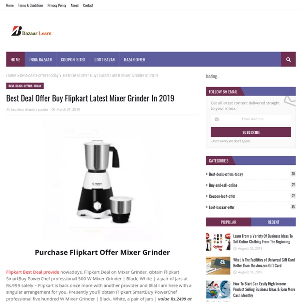 Best Deal Offer Buy Flipkart Latest Mixer Grinder In 2019