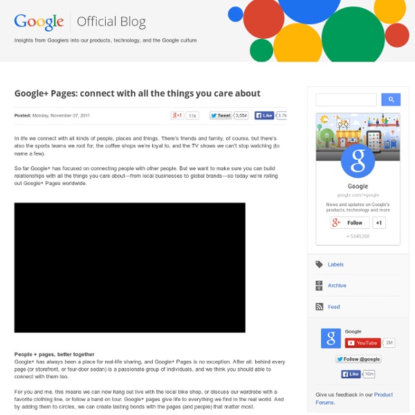 Google+ Pages: connect with all the things you care about