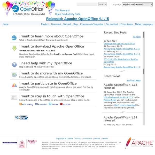 Apache OpenOffice The Free and Open Productivity Suite