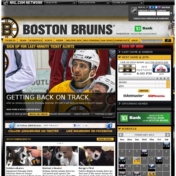 The Official Web Site - Boston Bruins