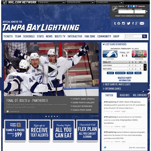 The Official Web Site - Tampa Bay Lightning